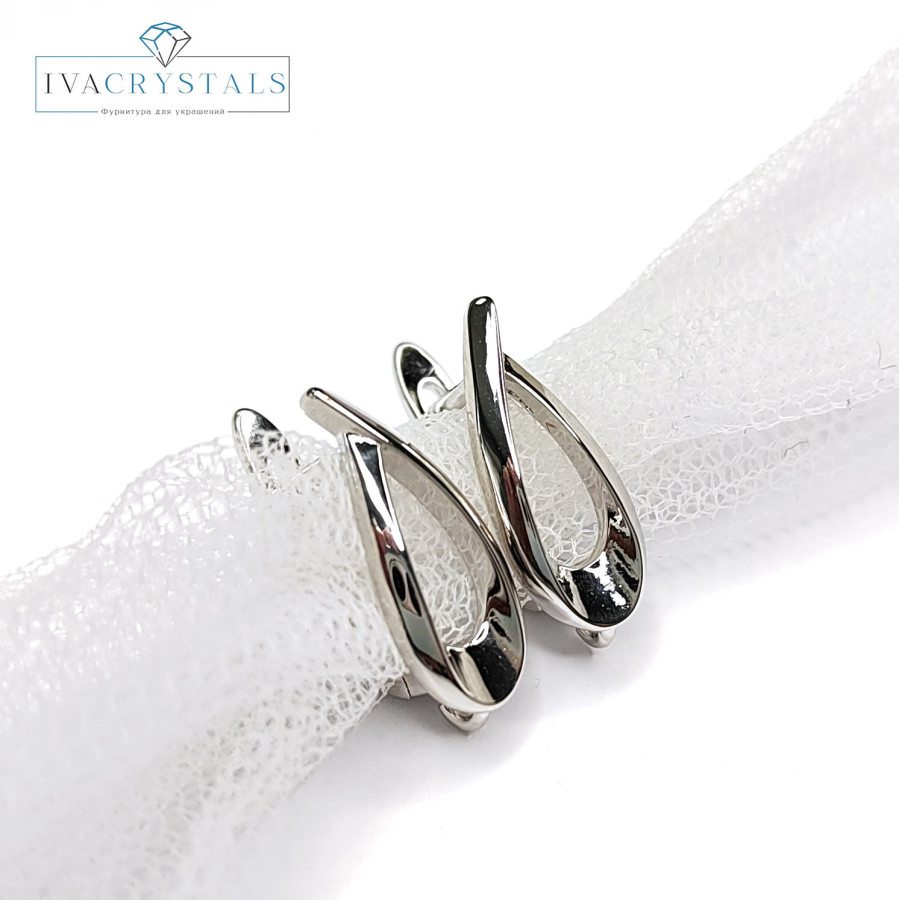 Швензы Капля 17,5х7 мм, пара покрытие Родий