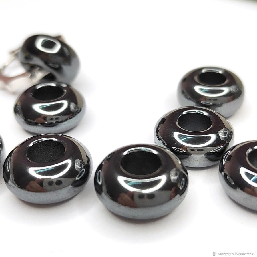 Гематит подвеска бублик 14 мм, ШТУКА