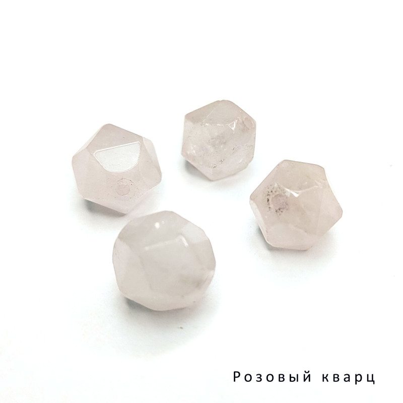 Микс 8 мм натуральные камни в огранке (аметист, розовый кварц, аквамарин)