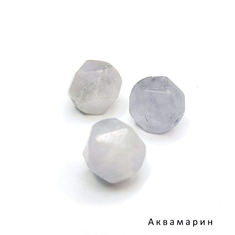 Микс 8 мм натуральные камни в огранке (аметист, розовый кварц, аквамарин)