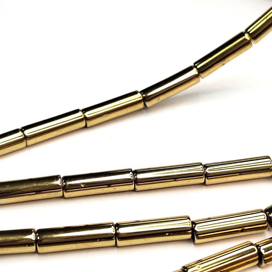 Гематит Трубочки 13х4 мм, НИТЬ 40 см