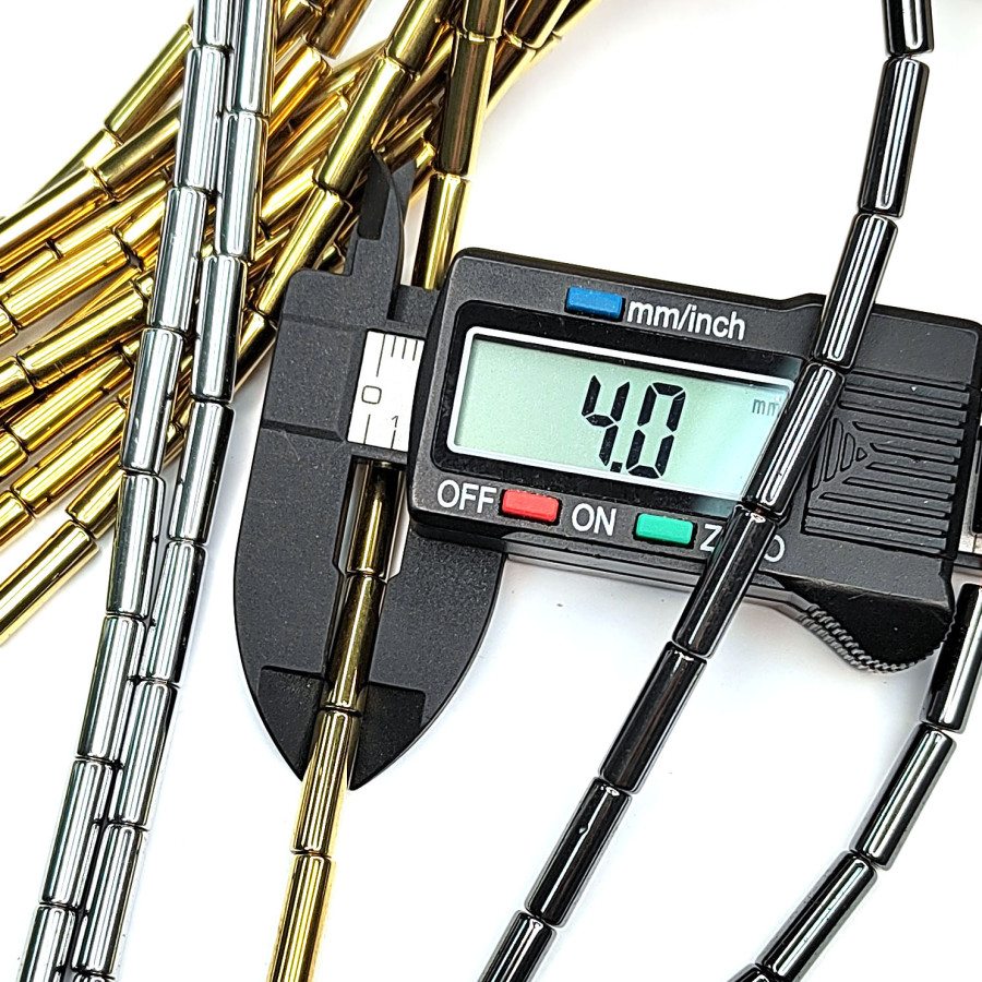 Гематит Трубочки 13х4 мм, НИТЬ 40 см