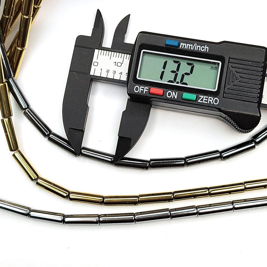 Гематит Трубочки 13х4 мм, НИТЬ 40 см