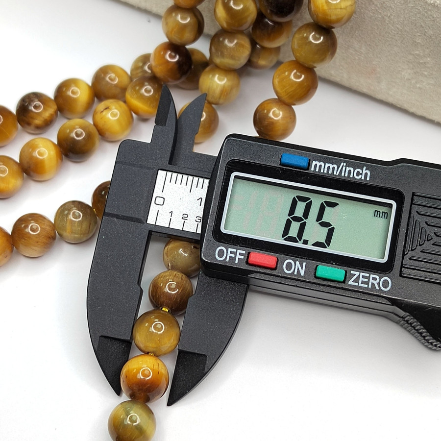 Тигровый глаз натуральный бусины гладкий шар, НИТЬ