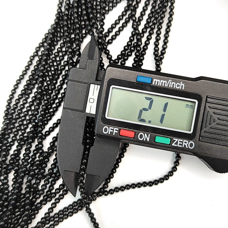 Шпинель черная натуральная, бусины гладкий шар, НИТЬ 39 см