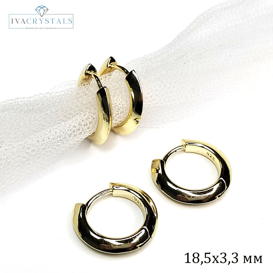 Швензы Конго 18,5х3,3 мм, пара покрытие Позолота