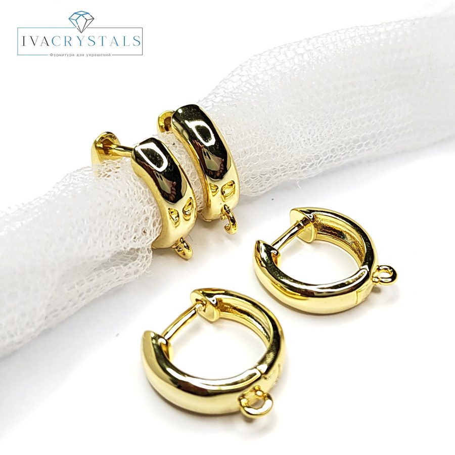 Швензы гладкие круглые 14х4 мм, пара покрытие Позолота