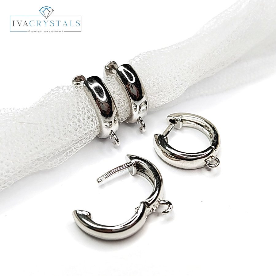 Швензы гладкие круглые 14х4 мм, пара покрытие Родий