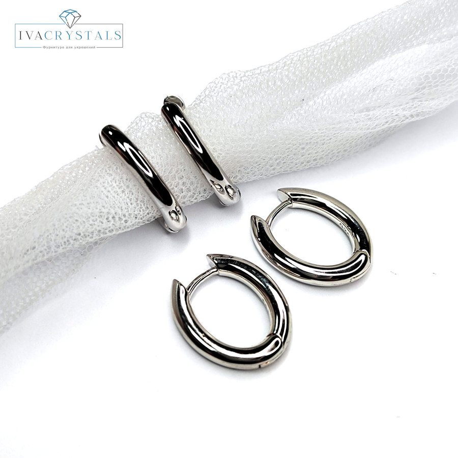 Швензы Конго Овалы 21х17 мм, пара покрытие Родий