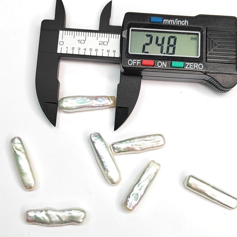 Жемчуг натуральный Бива 24х7 мм белый, культивированный, ШТУКА