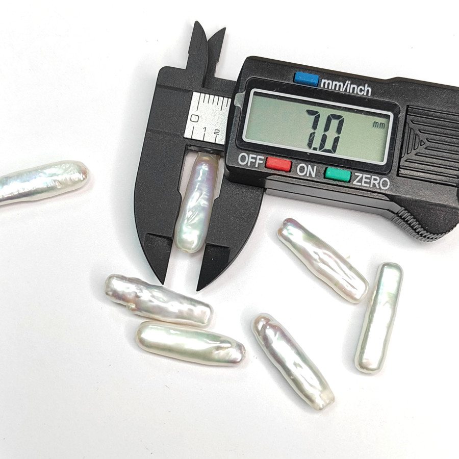 Жемчуг натуральный Бива 24х7 мм белый, культивированный, ШТУКА