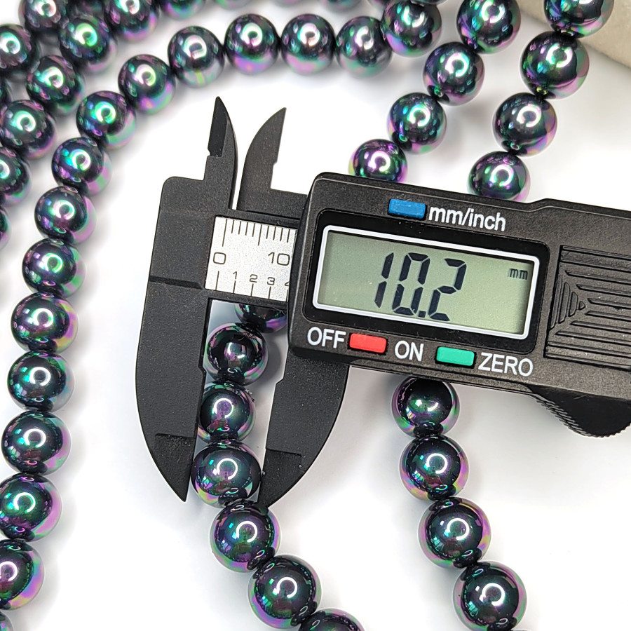 10 мм Жемчуг Shell Pearl Черный с отливом, нить