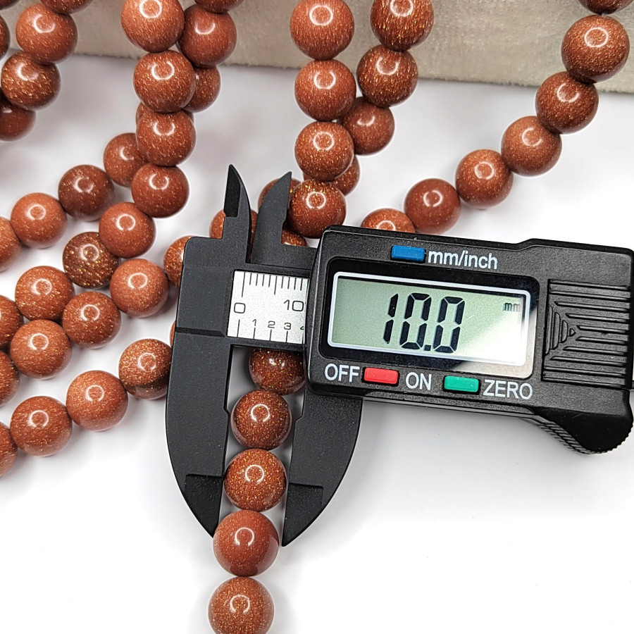 Авантюрин Золотой песок, гладкий шар, нить 36-37 см 10 мм (36,5 см)