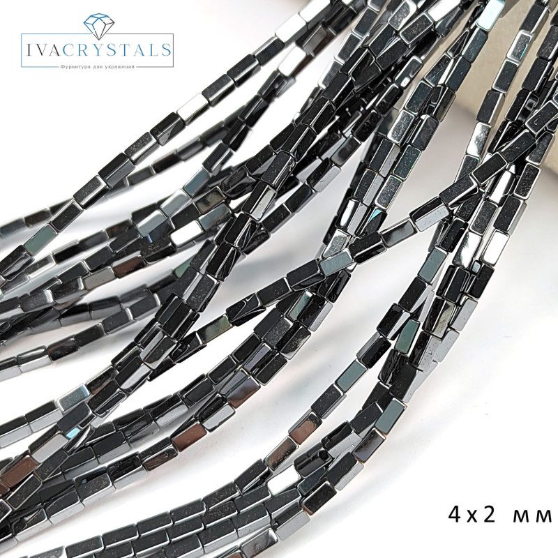 4х2 мм Гематит, нить 40 см