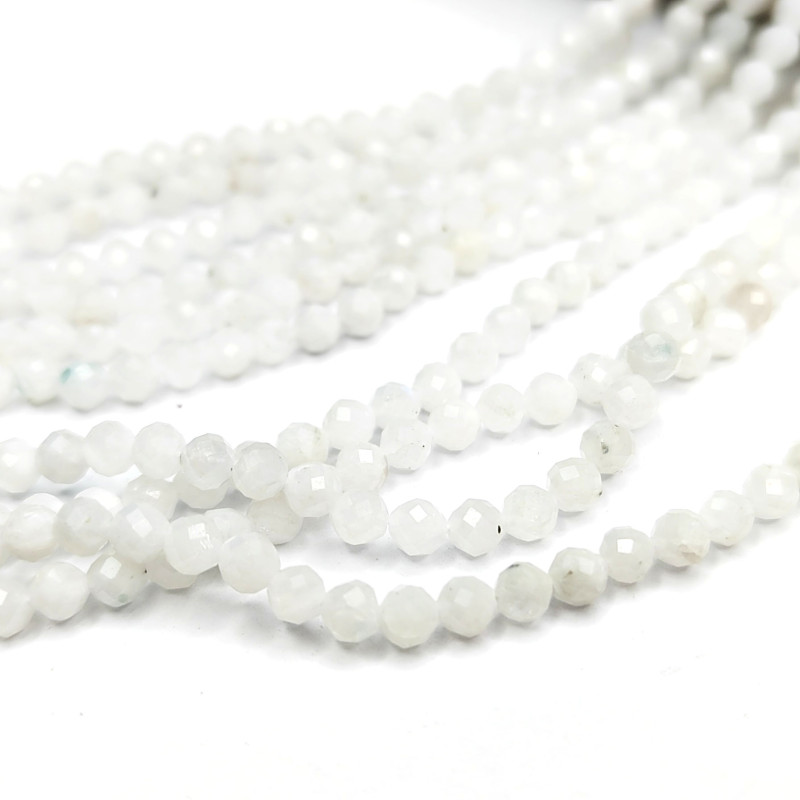 3,4 мм Лунный камень натуральный, Огранка, нить 39-40 см