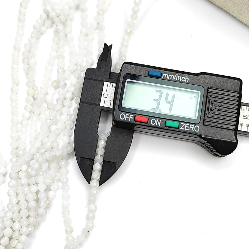 3,4 мм Лунный камень натуральный, Огранка, нить 39-40 см