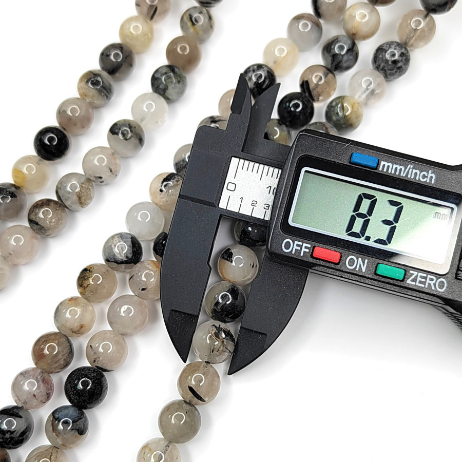 Волосатик натуральный, гладкий шар 8 мм (38-39 см)