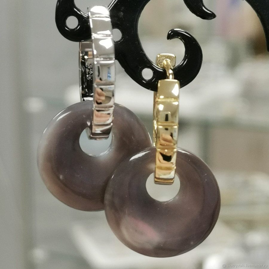 Перламутр 18 мм подвеска бублик, цвет шоколадный, ШТУКА