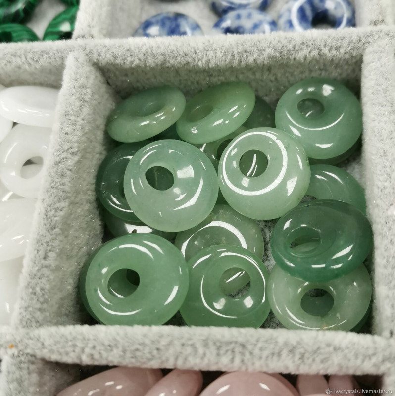 Нефрит подвеска бублик 18 мм, ШТУКА