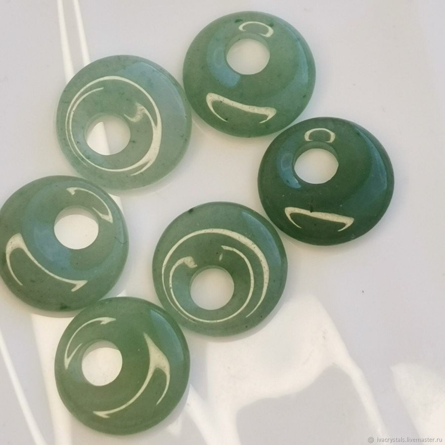 Нефрит подвеска бублик 18 мм, ШТУКА