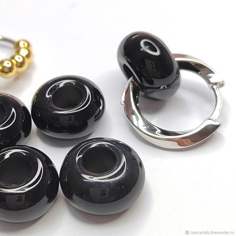 Агат подвеска бублик 14 мм, ШТУКА