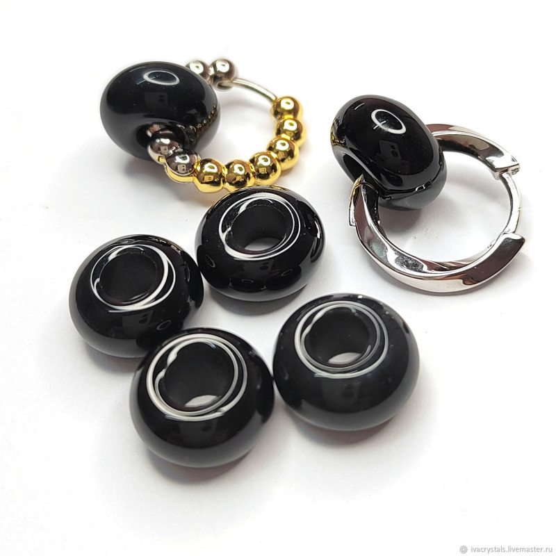 Агат подвеска бублик 14 мм, ШТУКА