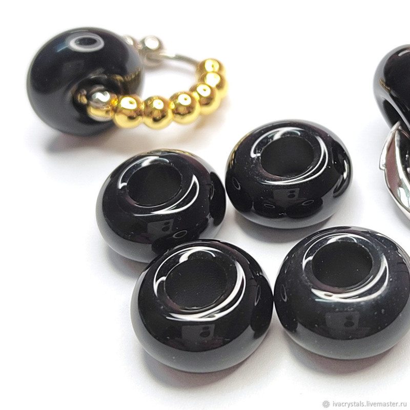 Агат подвеска бублик 14 мм, ШТУКА