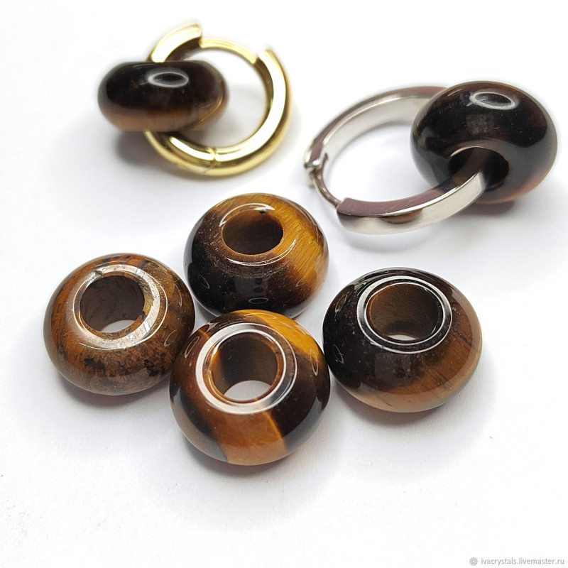 Тигровый глаз подвеска бублик 14 мм, ШТУКА
