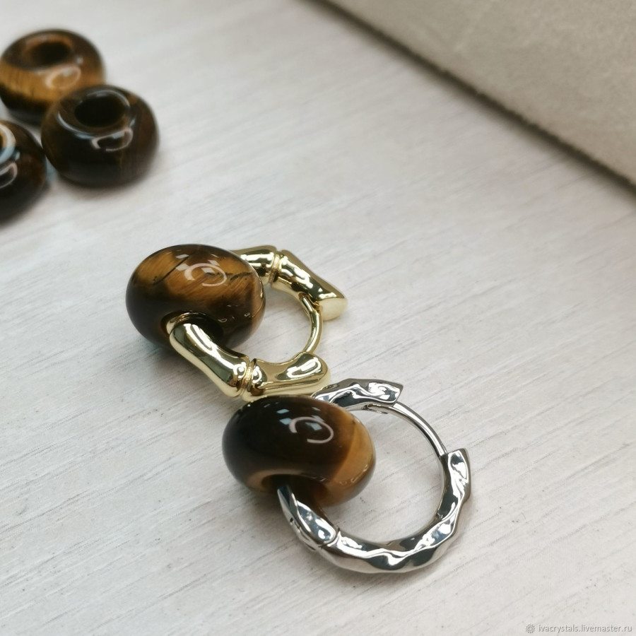 Тигровый глаз подвеска бублик 14 мм, ШТУКА