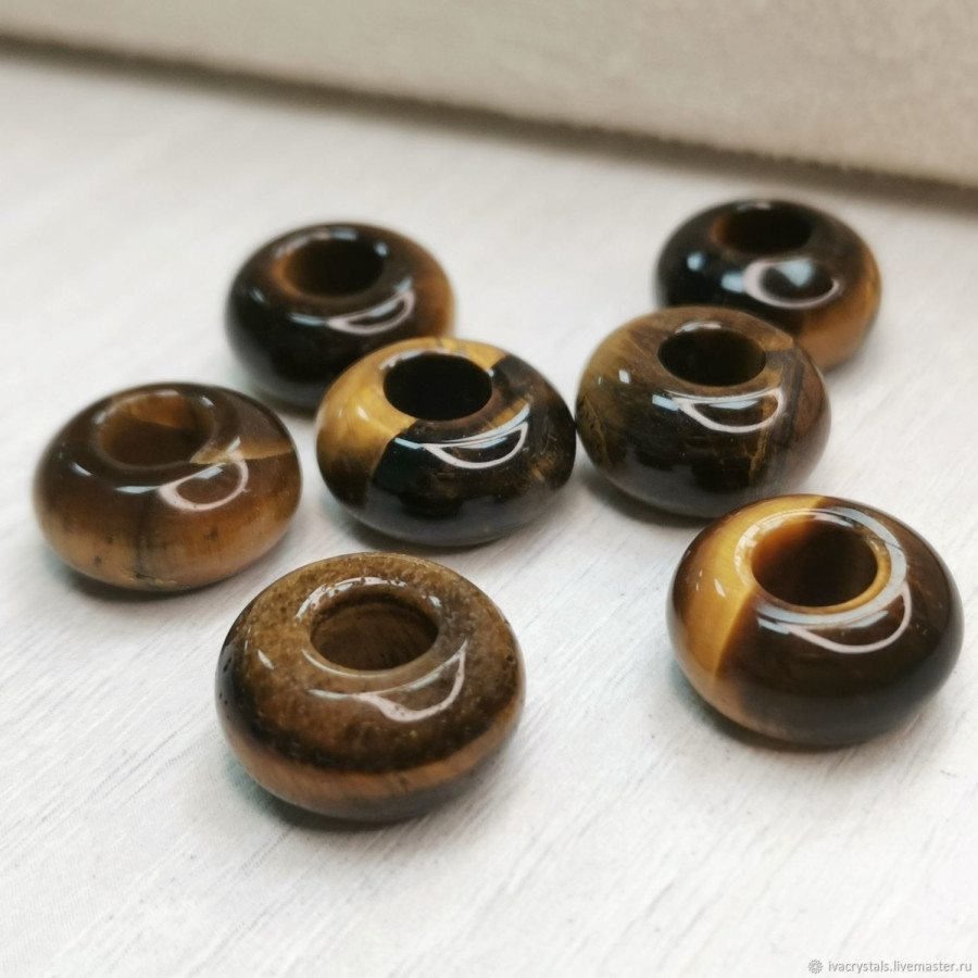 Тигровый глаз подвеска бублик 14 мм, ШТУКА