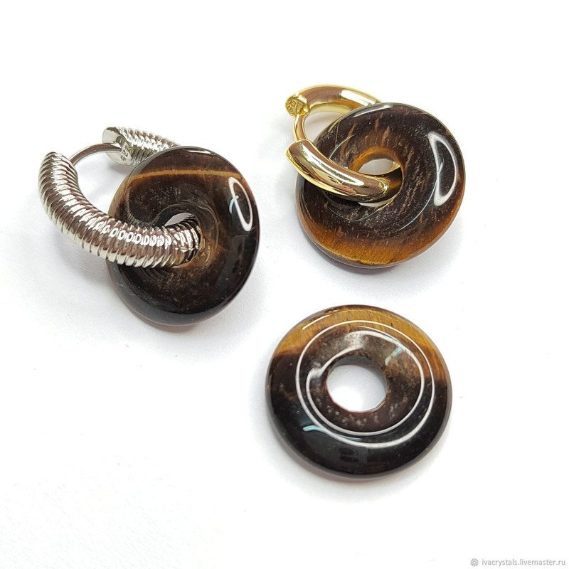 Тигровый глаз подвеска бублик 18 мм, ШТУКА