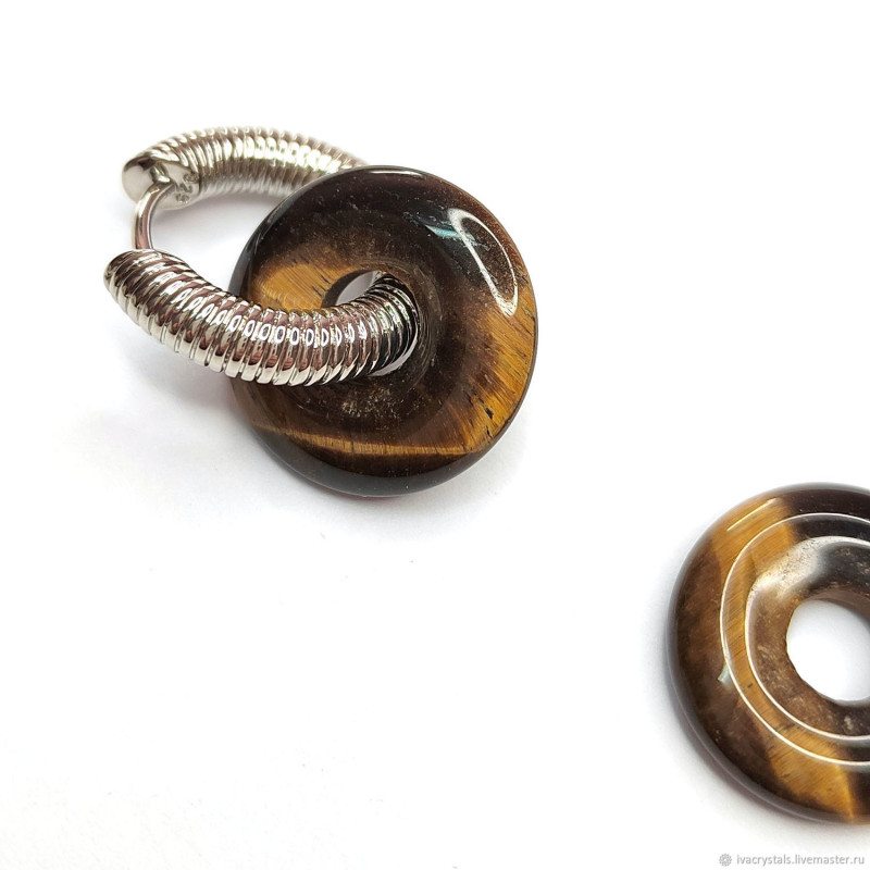 Тигровый глаз подвеска бублик 18 мм, ШТУКА