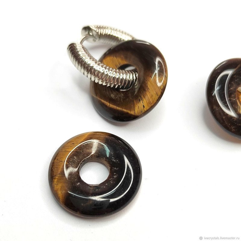 Тигровый глаз подвеска бублик 18 мм, ШТУКА