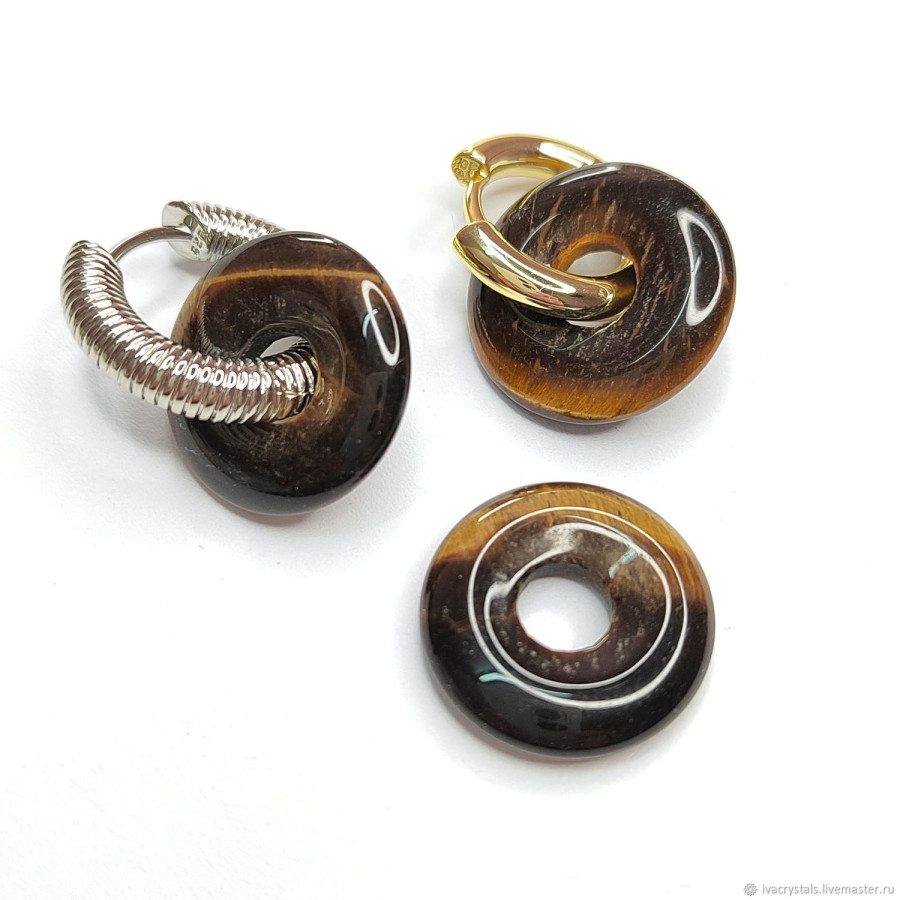 Тигровый глаз подвеска бублик 18 мм, ШТУКА