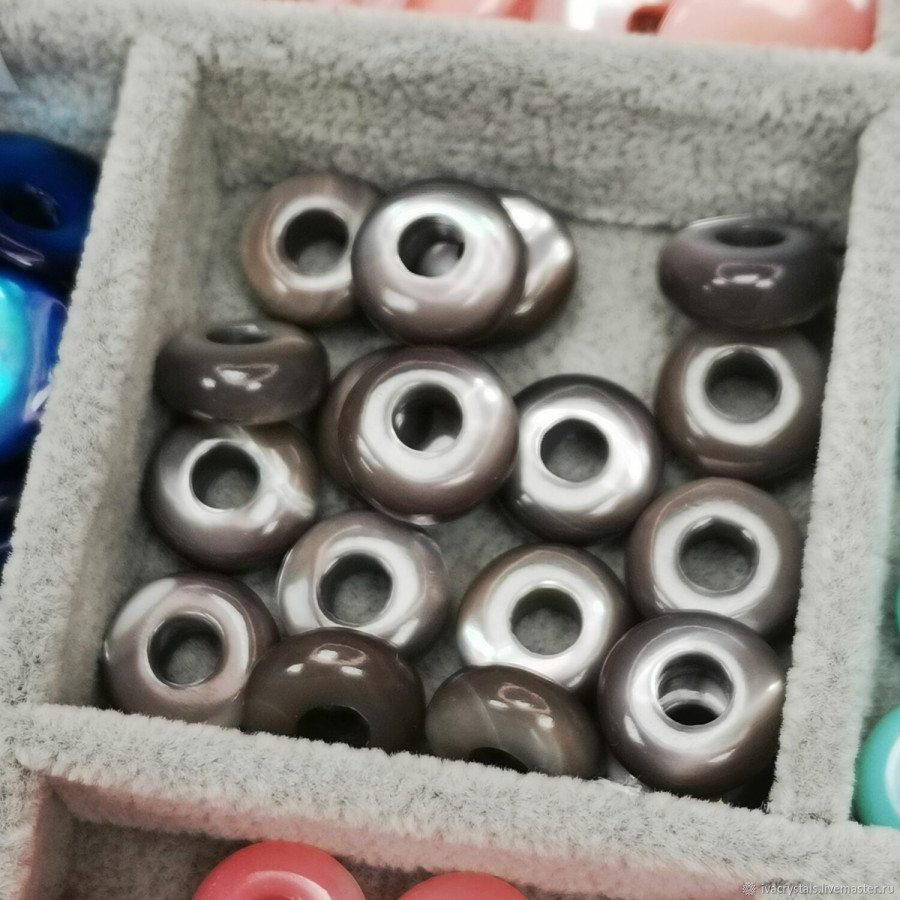 Перламутр 14 мм подвеска бублик, цвет шоколадный, ШТУКА