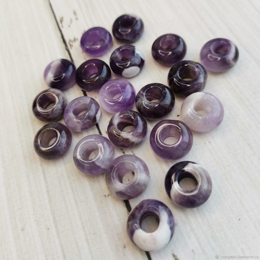 Аметист 14 мм подвеска бублик, ШТУКА