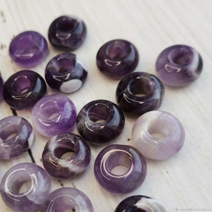 Аметист 14 мм подвеска бублик, ШТУКА