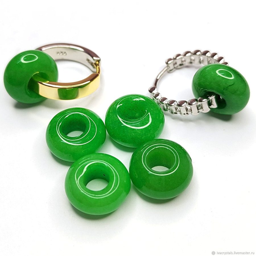 Хризопраз 14 мм подвеска бублик, ШТУКА