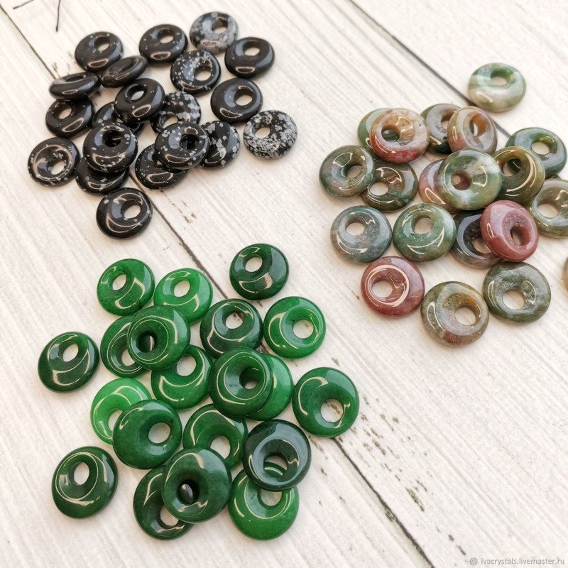 Хризопраз 18 мм подвеска бублик, ШТУКА