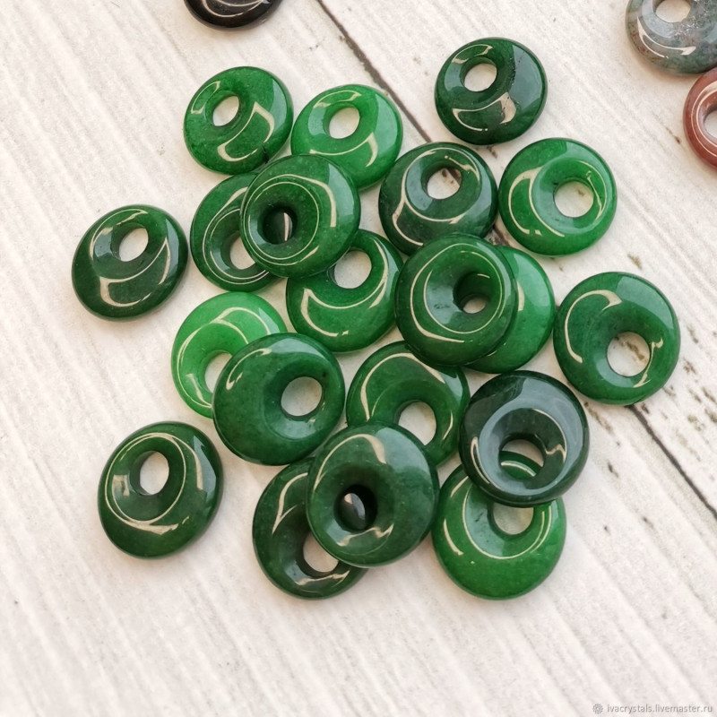 Хризопраз 18 мм подвеска бублик, ШТУКА