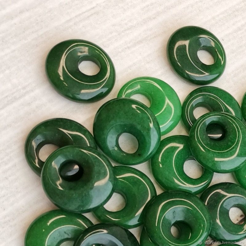 Хризопраз 18 мм подвеска бублик, ШТУКА