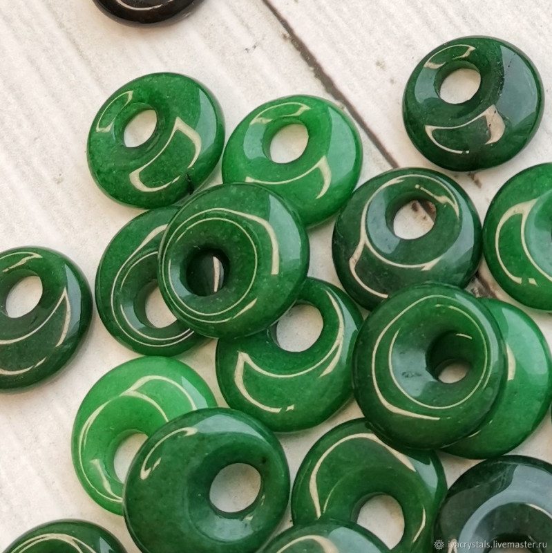 Хризопраз 18 мм подвеска бублик, ШТУКА