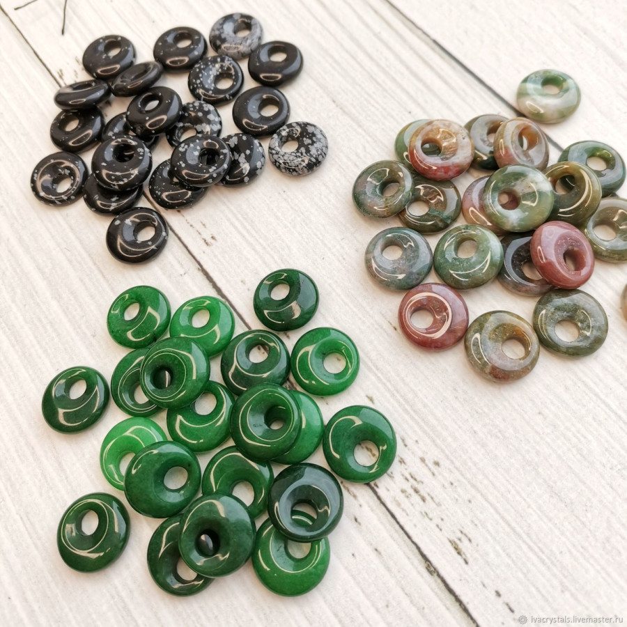 Хризопраз 18 мм подвеска бублик, ШТУКА