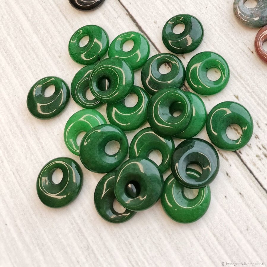 Хризопраз 18 мм подвеска бублик, ШТУКА