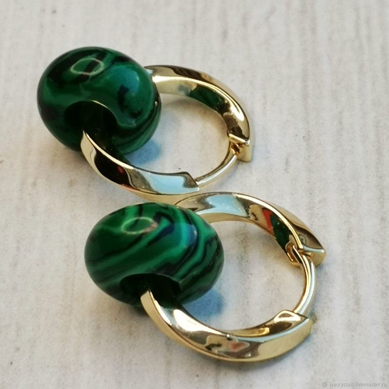 Малахит 14 мм подвеска бублик (имитация), ШТУКА