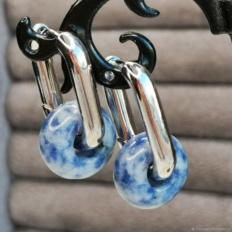 Содалит подвеска бублик 14 мм, ШТУКА