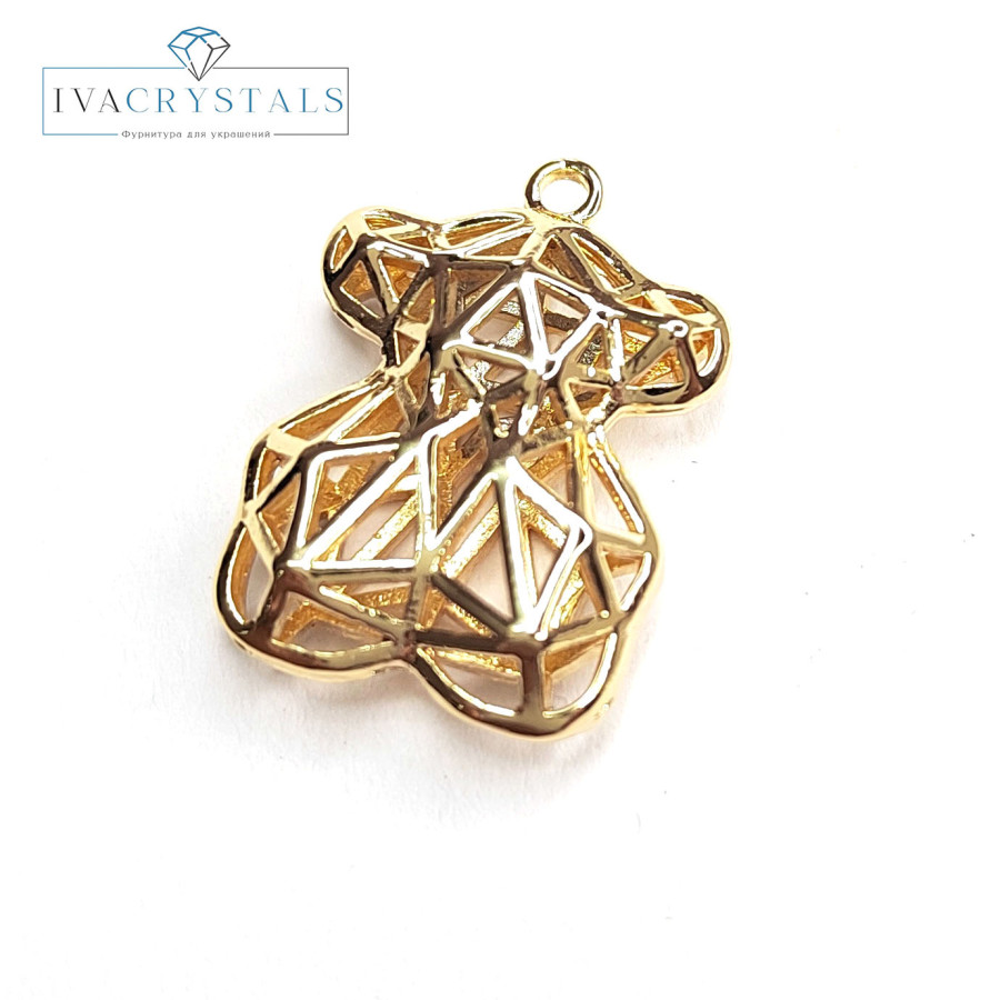 Подвеска Мишка 17х14 мм покрытие Позолота