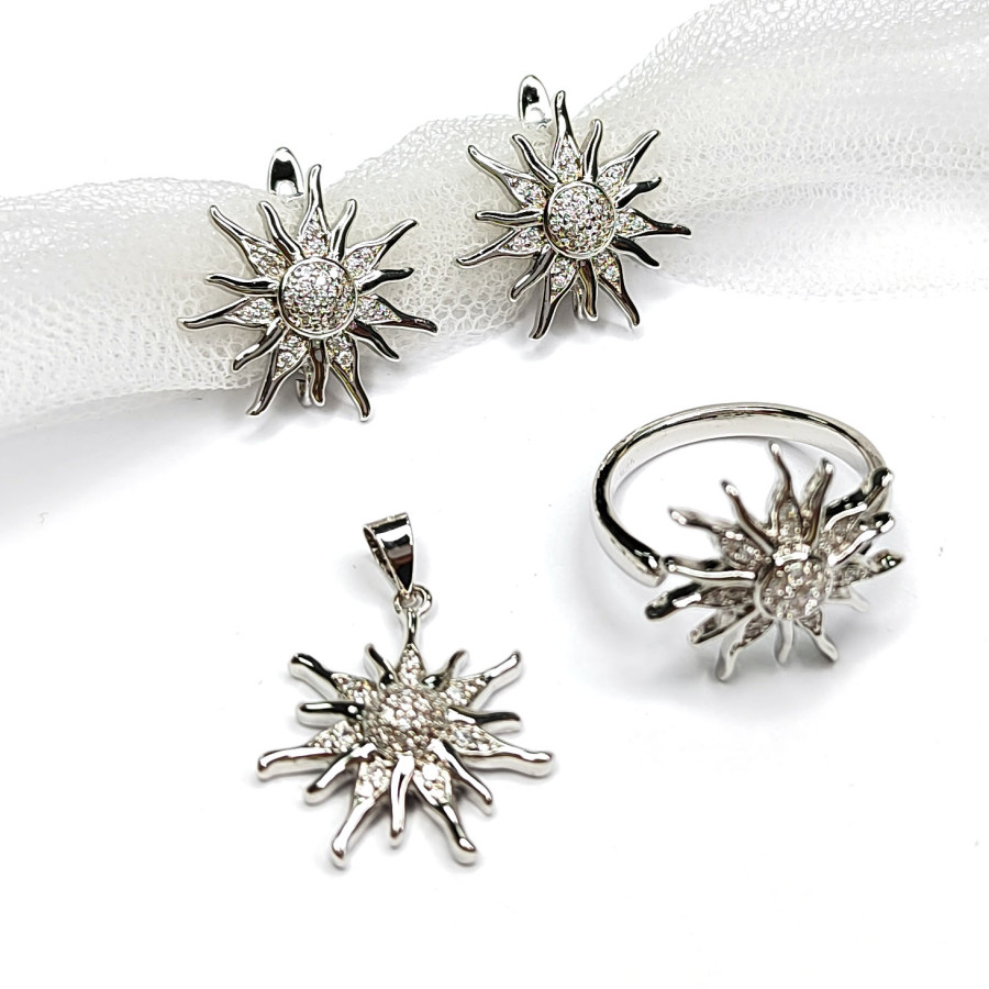 Подвеска кулон Солнце 18 мм с фианитами