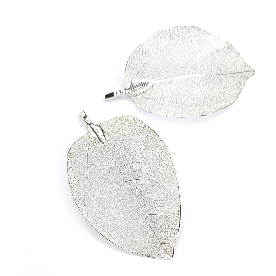 Лист скелетированный 40-60 мм металлический, цвет Светлое серебро, штука