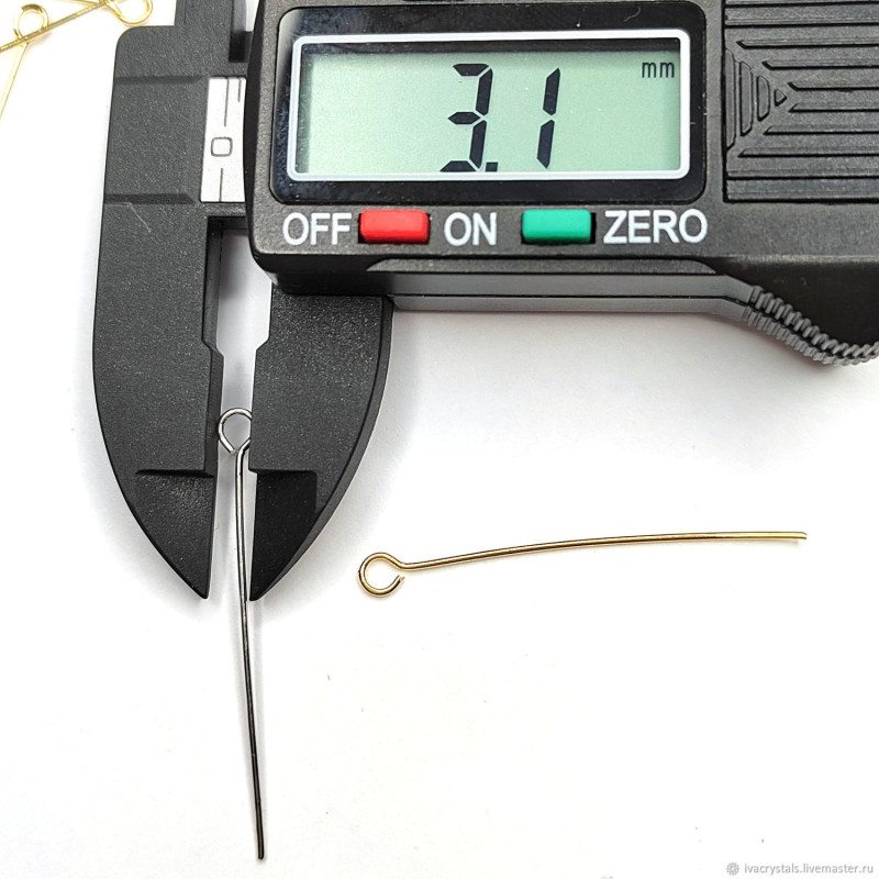 Пины жёсткие с петелькой 35 мм, 10 штук